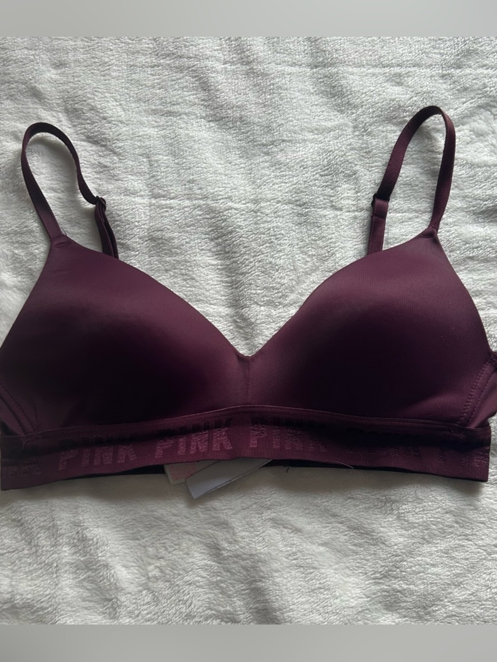 PINK Victoria's Secret Wireless T-Shirt Bra in Deep Plum